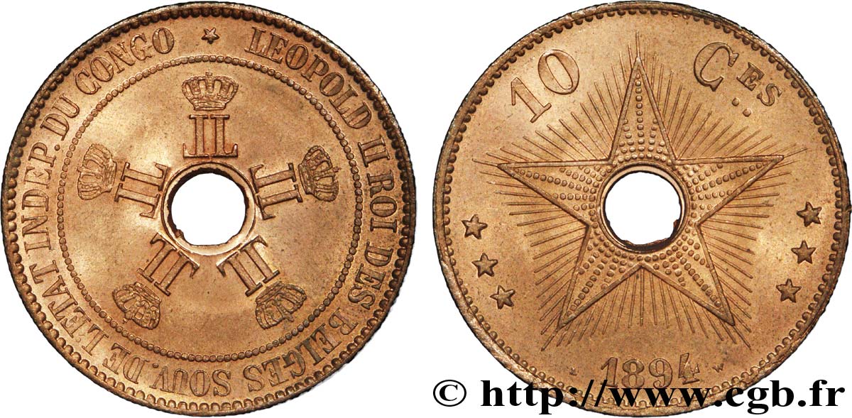 KONGO-FREISTAAT 5 Centimes 1894  fST 