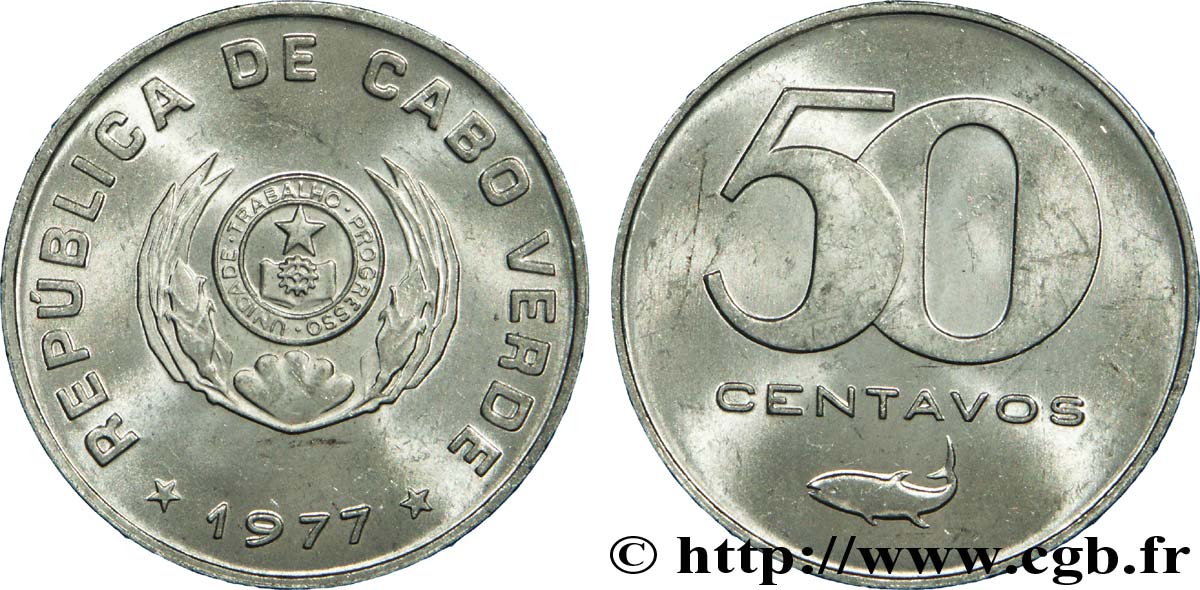CABO VERDE 50 Centavos emblème 1977  SC 