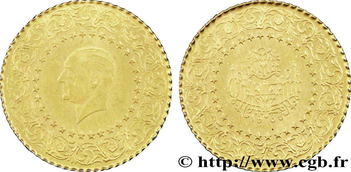 TURCHIA 25 Kurush Mustafa Kemal Atatürk série des  monnaies de luxe 1966  SPL 