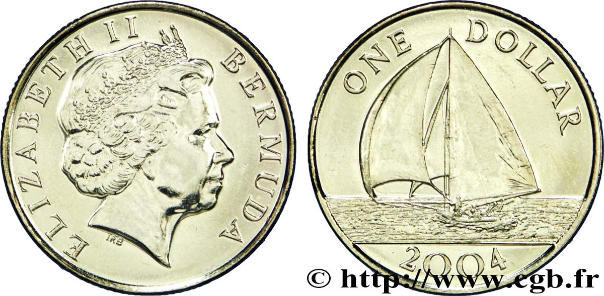 BERMUDA 1 Dollar Elisabeth II / voilier 2004  MS 