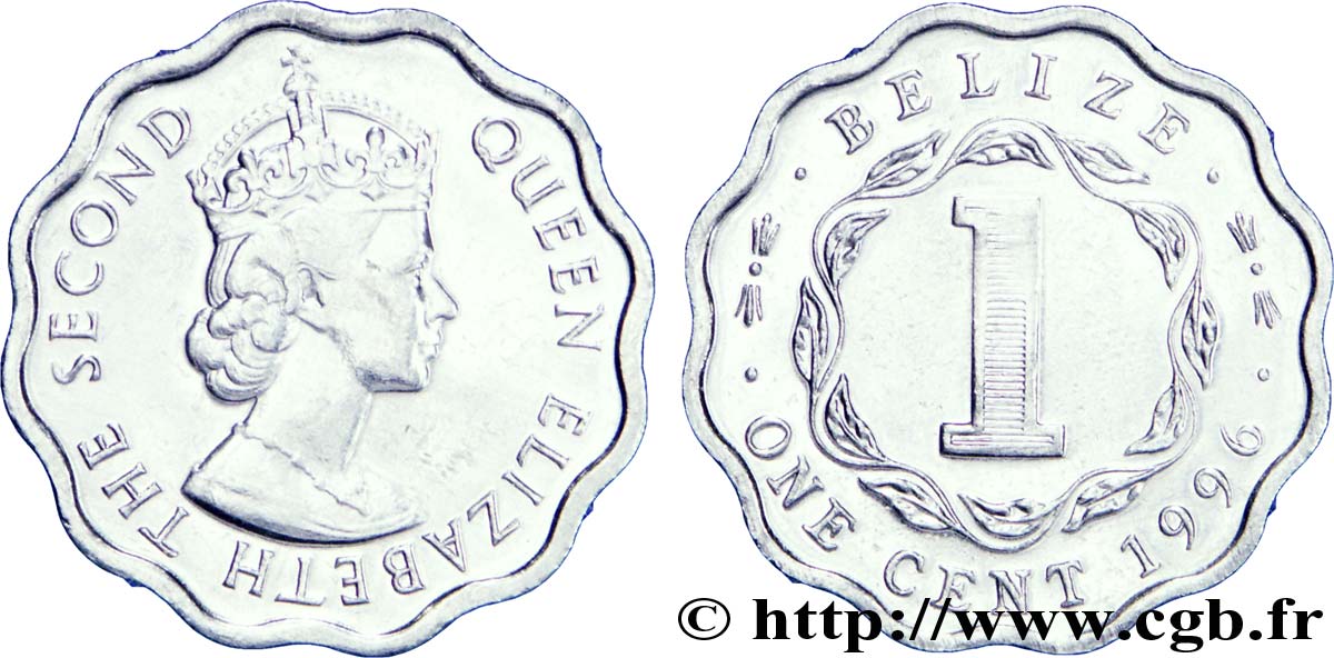 BELIZE 1 Cent reine Elizabeth II 1996  SPL 