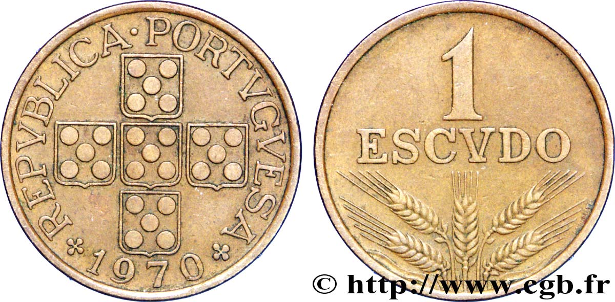 PORTUGAL 1 Escudo 1970  MBC 