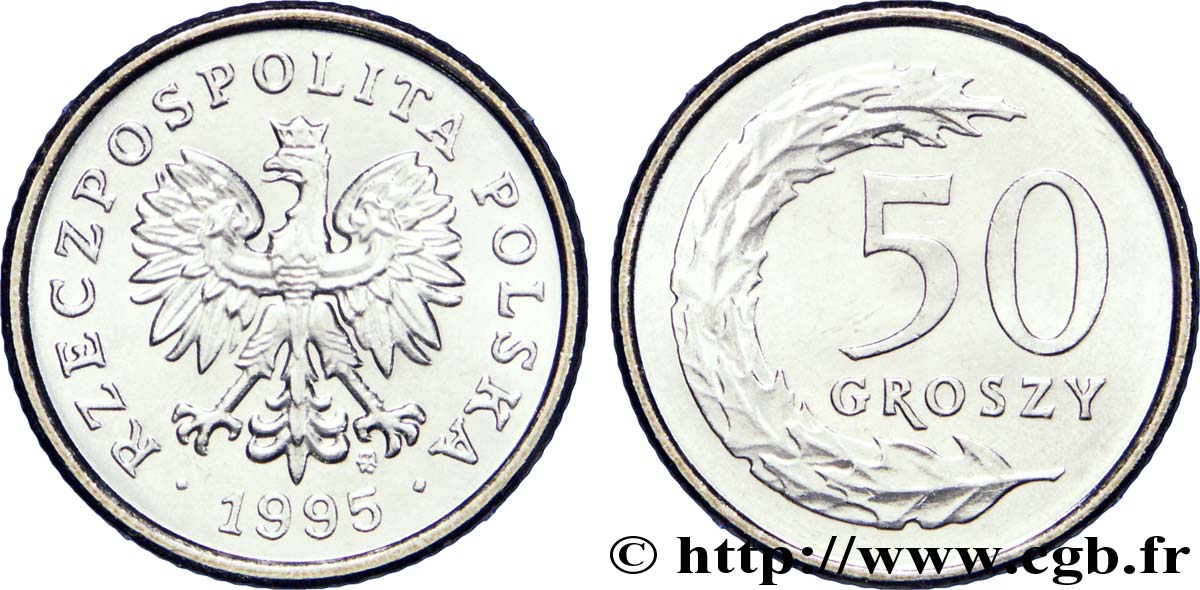 POLAND 50 Groszy aigle 1995 Varsovie MS 