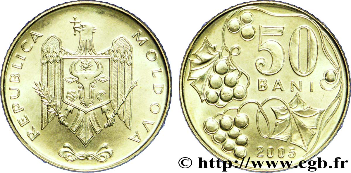 MOLDOVIA 50 Bani emblème / grappe de raisin 2005  MS 