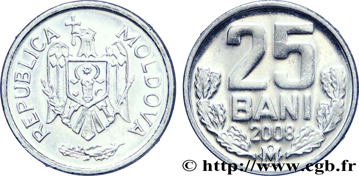 MOLDAVIA 25 Bani 2008  EBC 