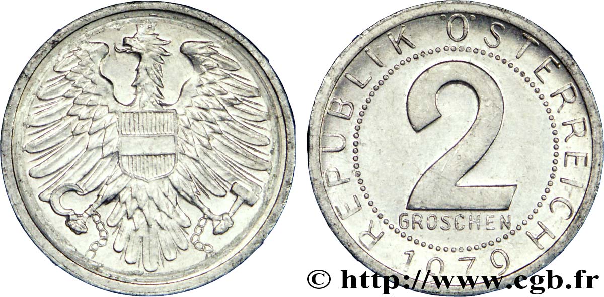 AUSTRIA 2 Groschen aigle 1979  EBC 