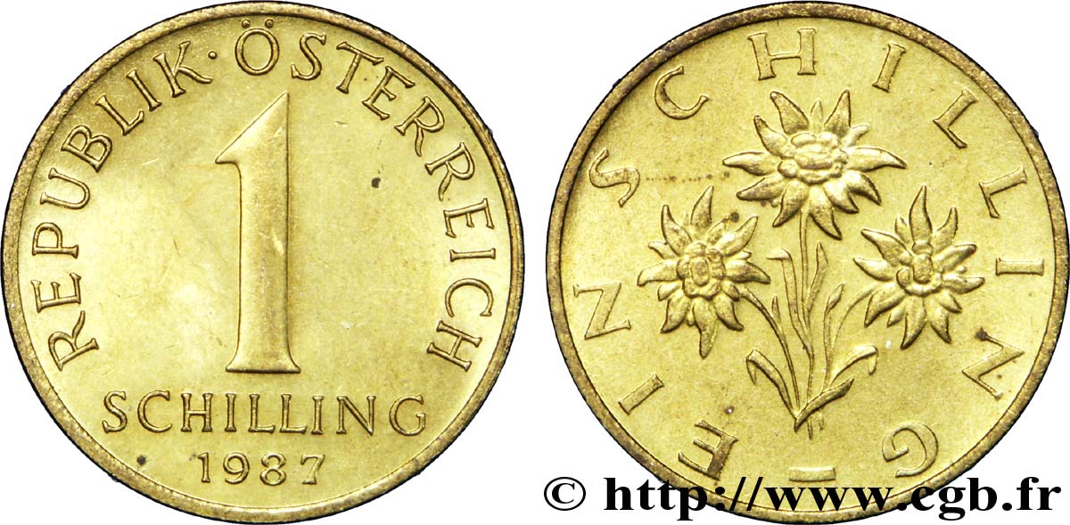 AUSTRIA 1 Schilling Edelweiss 1987  AU 