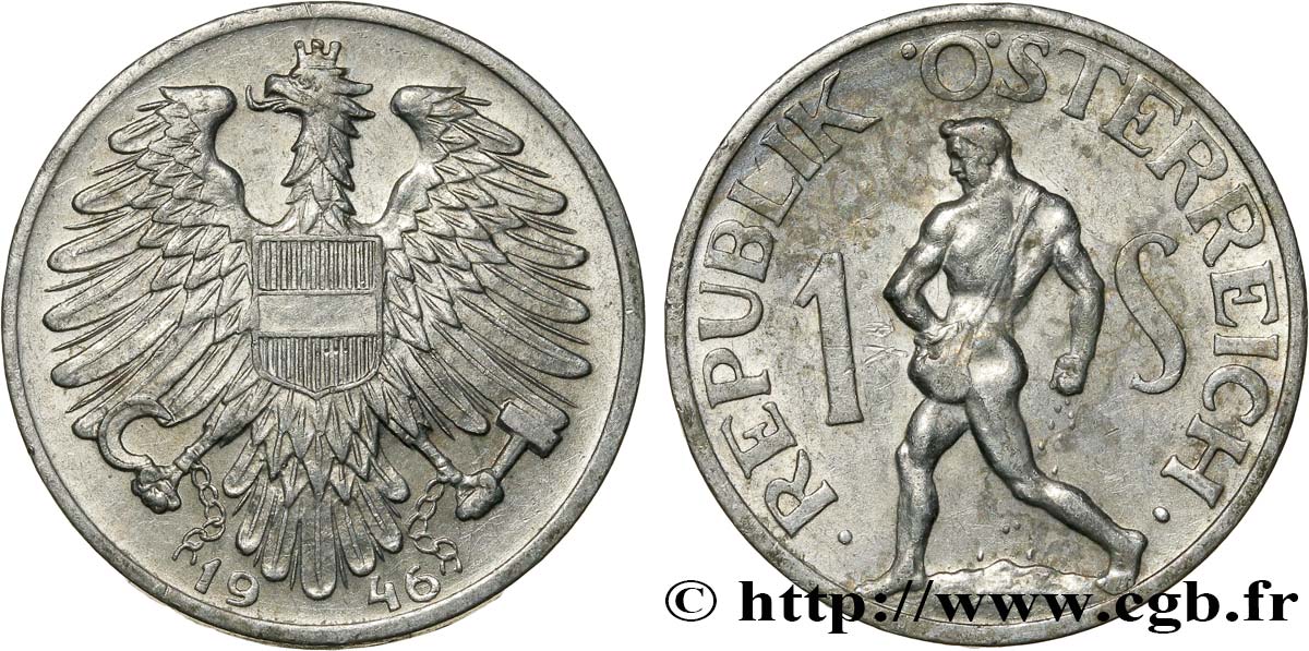 AUSTRIA 1 Schilling aigle / semeur 1946  AU 