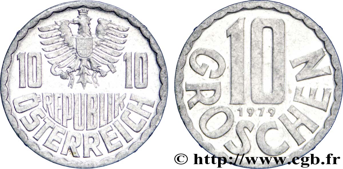 AUSTRIA 10 Groschen aigle 1979  EBC 