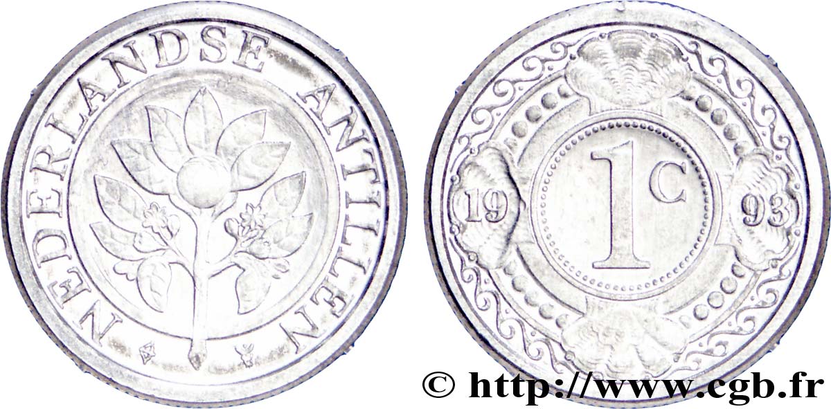 NETHERLANDS ANTILLES 1 Cent  1993 Utrecht MS 