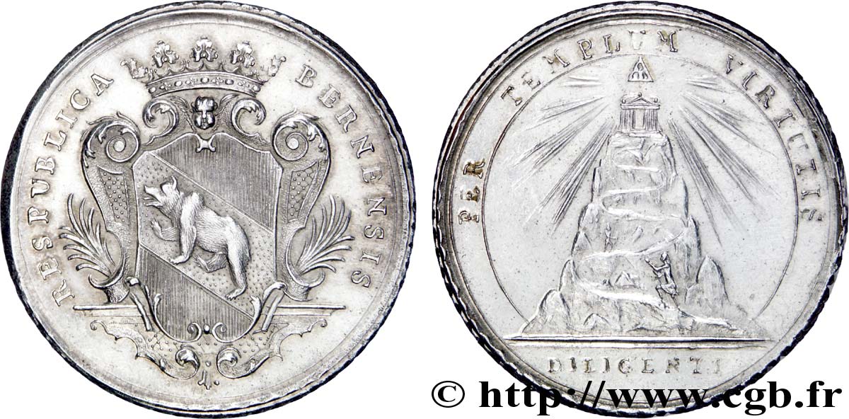 SWITZERLAND - Cantons  coinages Médaille (format du Thaler) armes à l’ours / ascension du temple N.D.  AU 