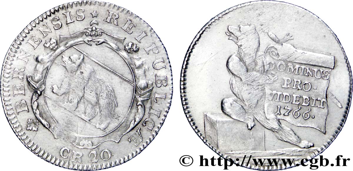SWITZERLAND - cantons coinage Médaille pour Berne (format 20 Kreuzer) armes à l’ours / ours assis tenant un parchemin N.D.  AU 