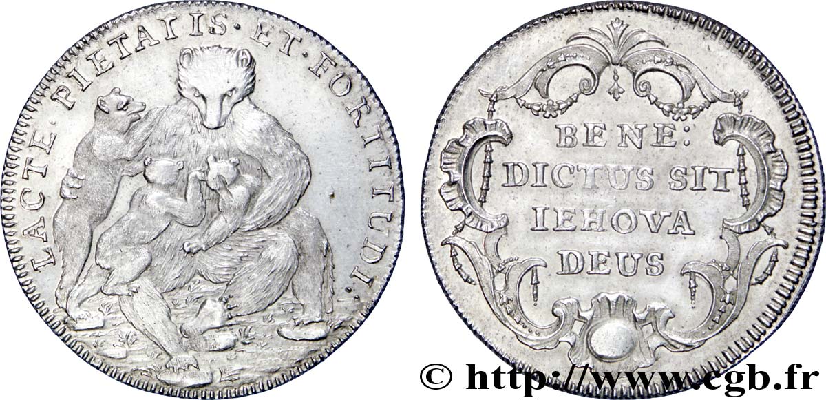 SVIZZERA - monete cantonali Médaille pour Berne (format 50 Kreuzer ?) ourse allaitant deux oursons et tenant un troisième N.D.  SPL 