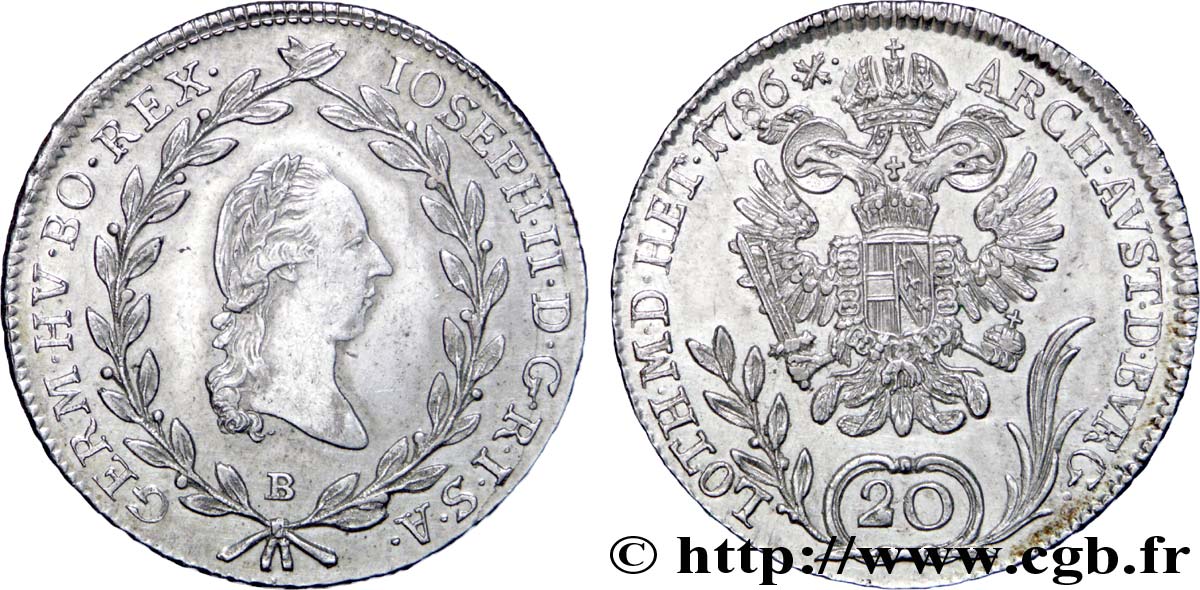 AUSTRIA 20 Kreuzer Joseph II / aigle bicéphale 1786 Kremnitz - B AU 