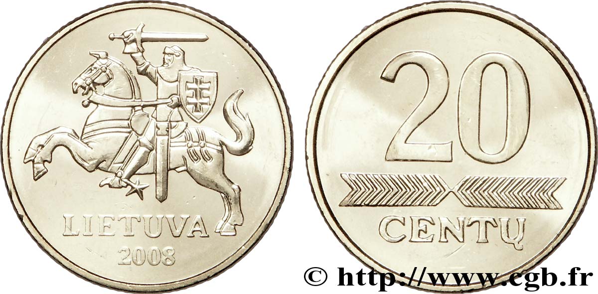 LITUANIA 20 Centu chevalier Vitis 2008  MS 