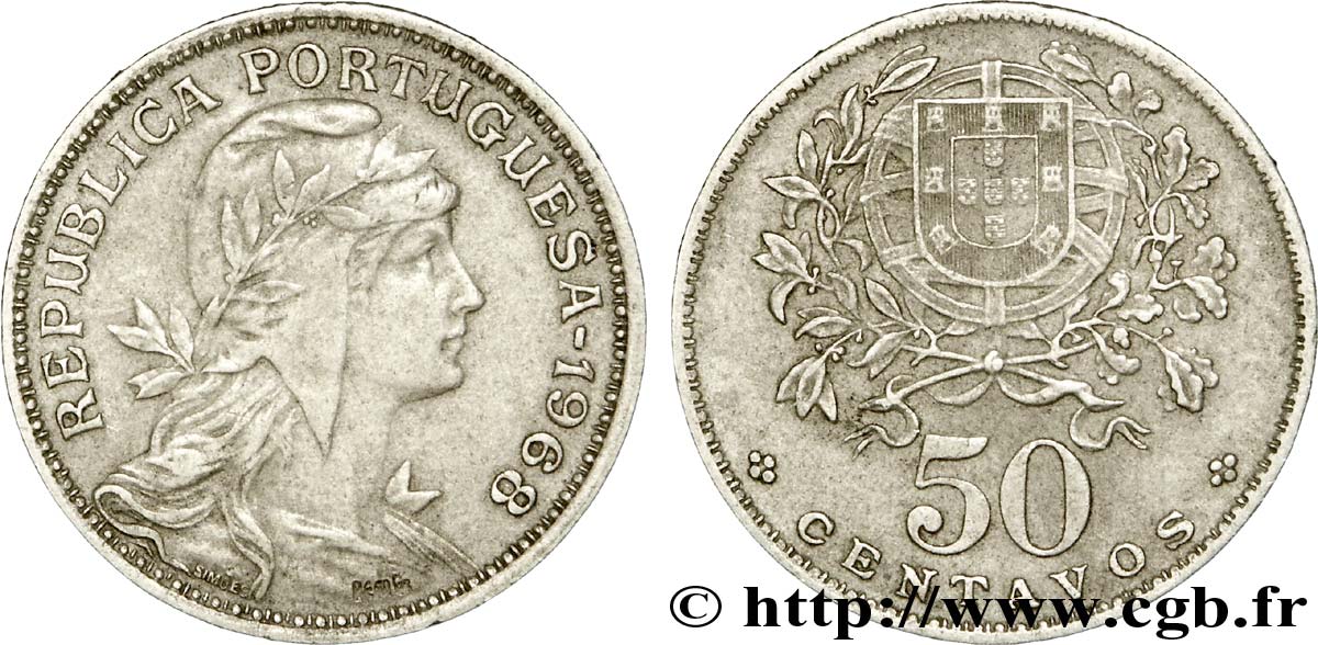PORTUGAL 50 Centavos 1968  SS 