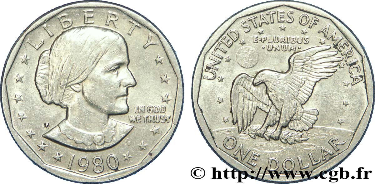 UNITED STATES OF AMERICA 1 Dollar BE Susan B. Anthony  1980 Philadelphie - P AU 