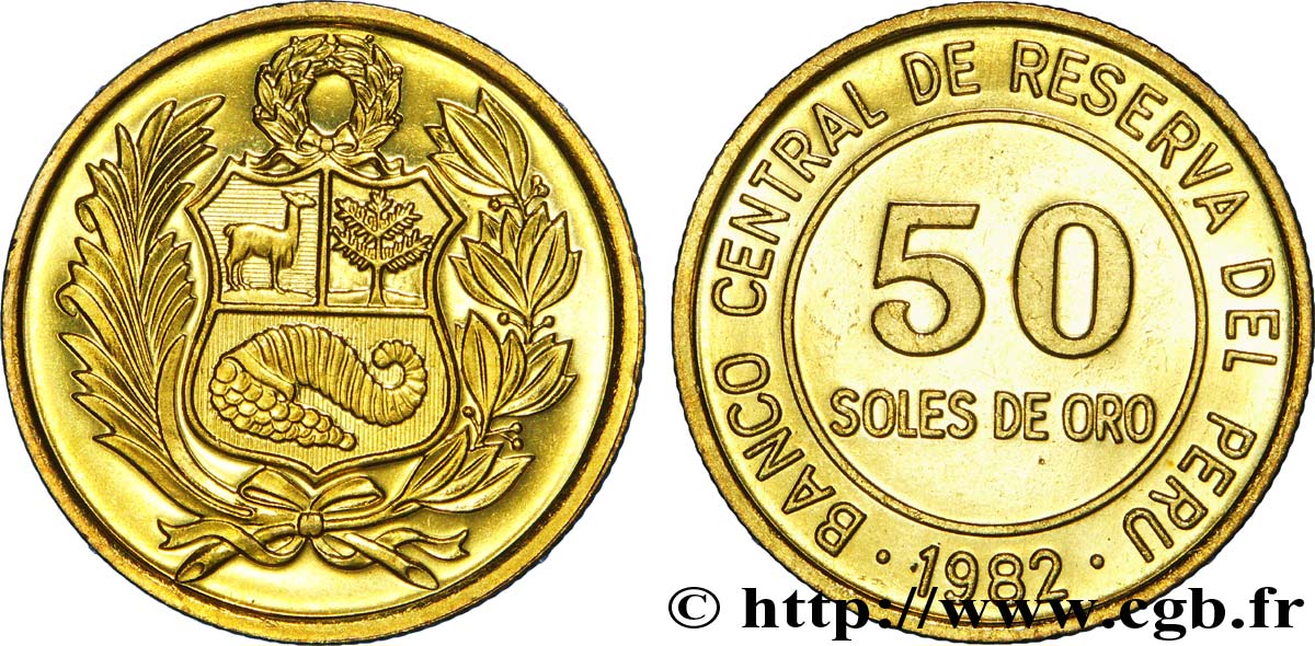 PERU 50 Soles de Oro 1982  MS 