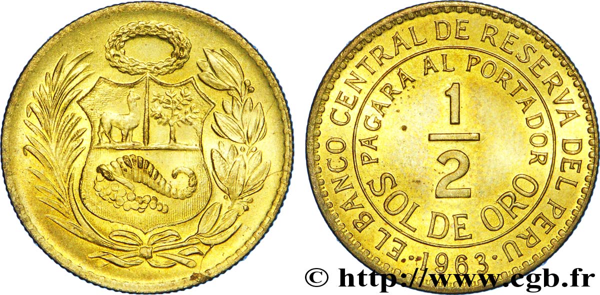 PERU 1/2 Sol de Oro 1963  MS 
