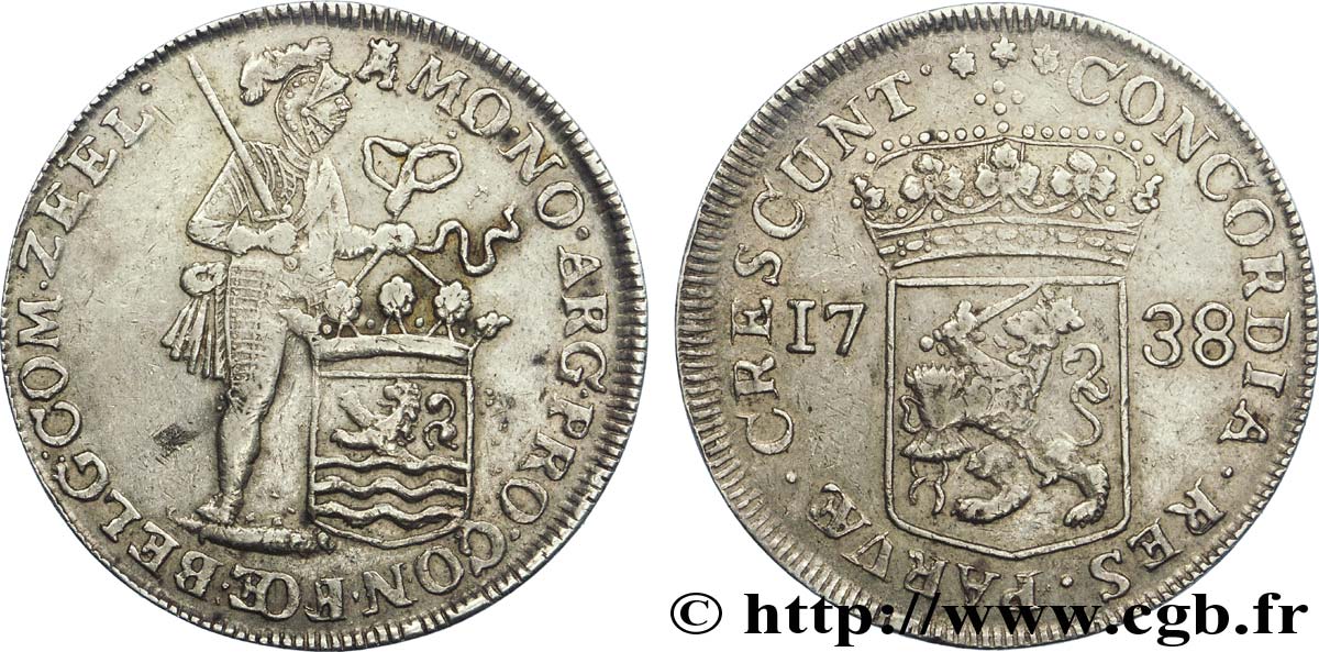 PAYS-BAS - PROVINCES-UNIES 1 Ducat d argent Provinces Unies - Zélande utilisé en médaille de mariage 1738  TTB 