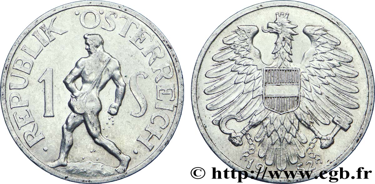 AUSTRIA 1 Schilling aigle / semeur 1952  EBC 