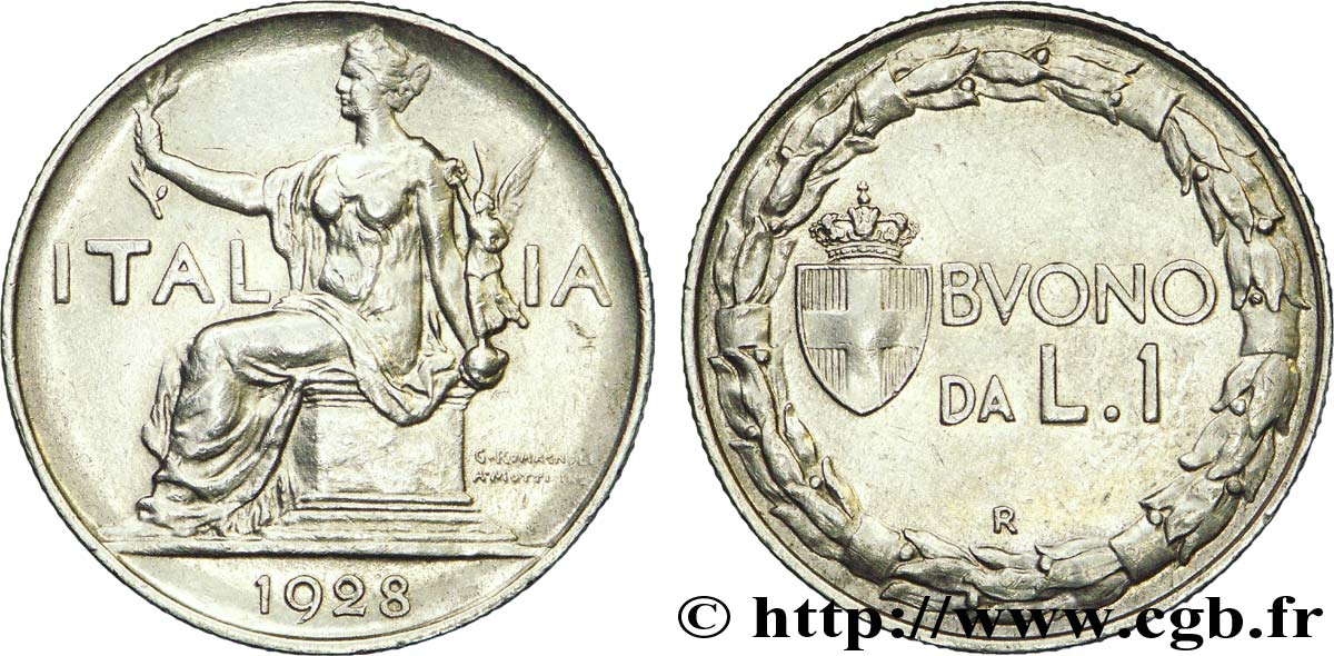 ITALIA 1 Lira (Buono da L.1) Italie assise 1928 Rome - R q.SPL 