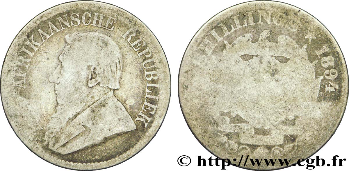 AFRIQUE DU SUD 2 1/2 Shillings président Kruger 1894  B 