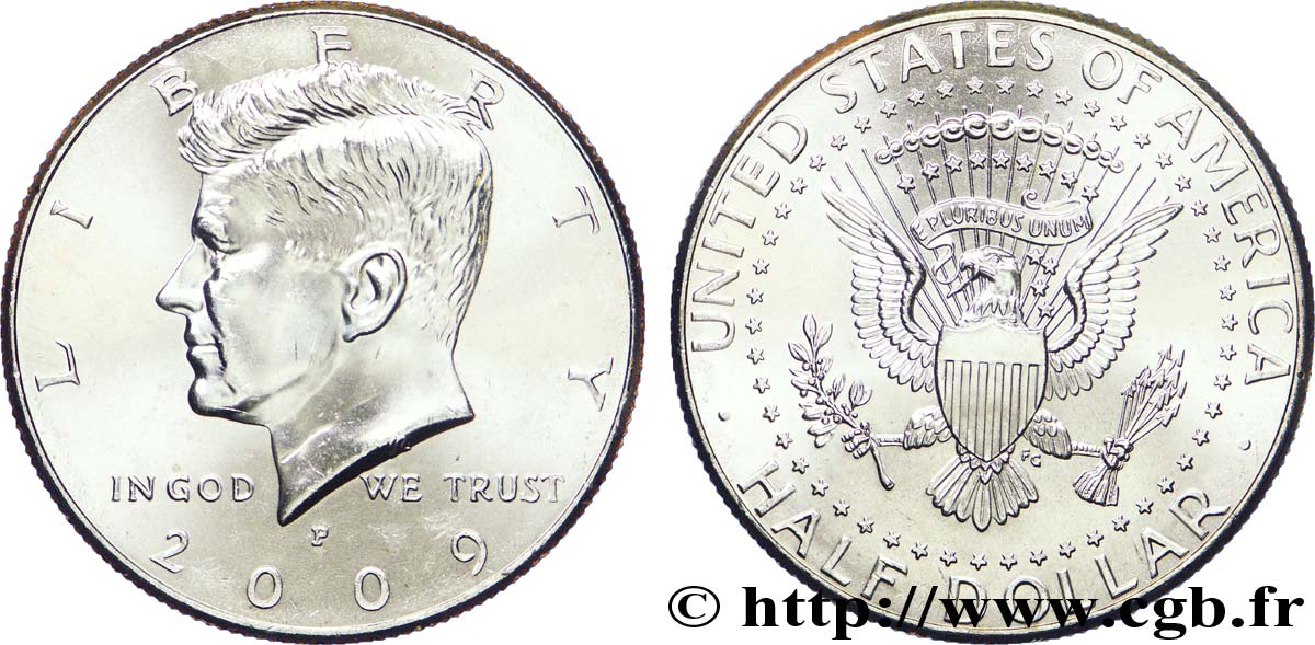 STATI UNITI D AMERICA 1/2 Dollar Kennedy 2009 Philadelphie - P MS 