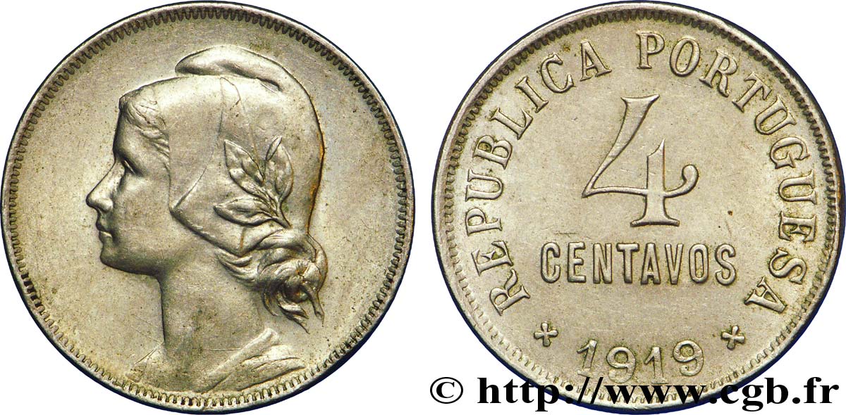 PORTUGAL 4 Centavos 1919  EBC 