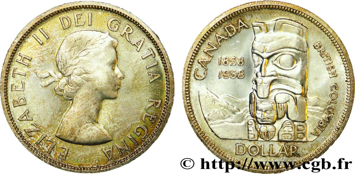 CANADA 1 Dollar Elisabeth II / Colombie Britannique 1958  SPL 