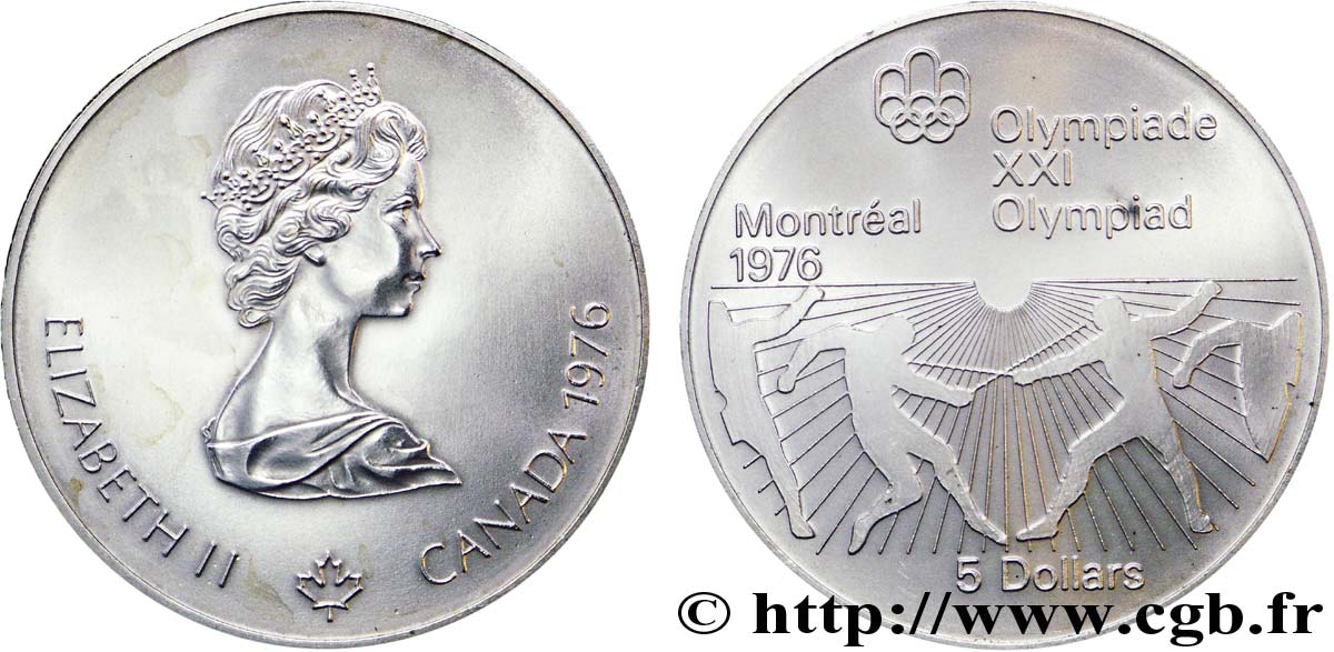 CANADA 5 Dollars JO Montréal 1976 escrime / Elisabeth II 1976  SPL 