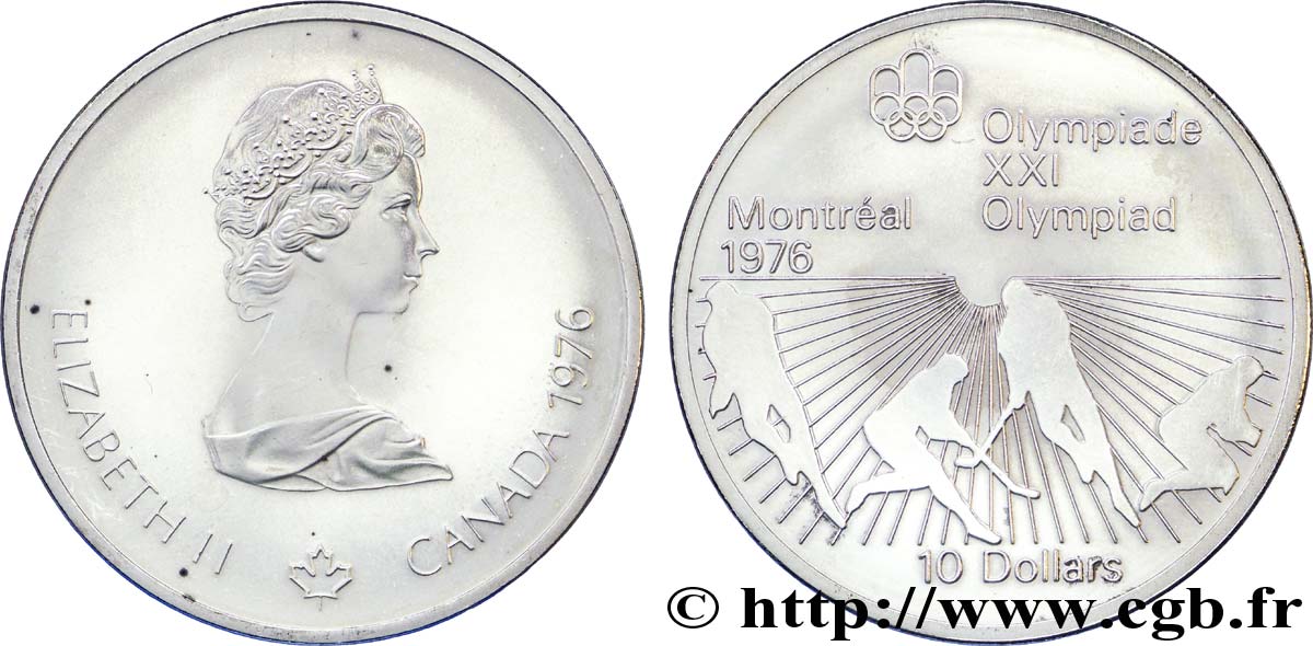 CANADA 10 Dollars JO Montréal 1976 : Élisabeth II / hockey sur gazon / Elisabeth II 1976  MS 
