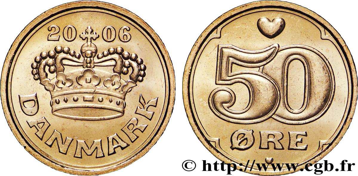 DENMARK 50 Ore couronne 2006 Copenhague MS 