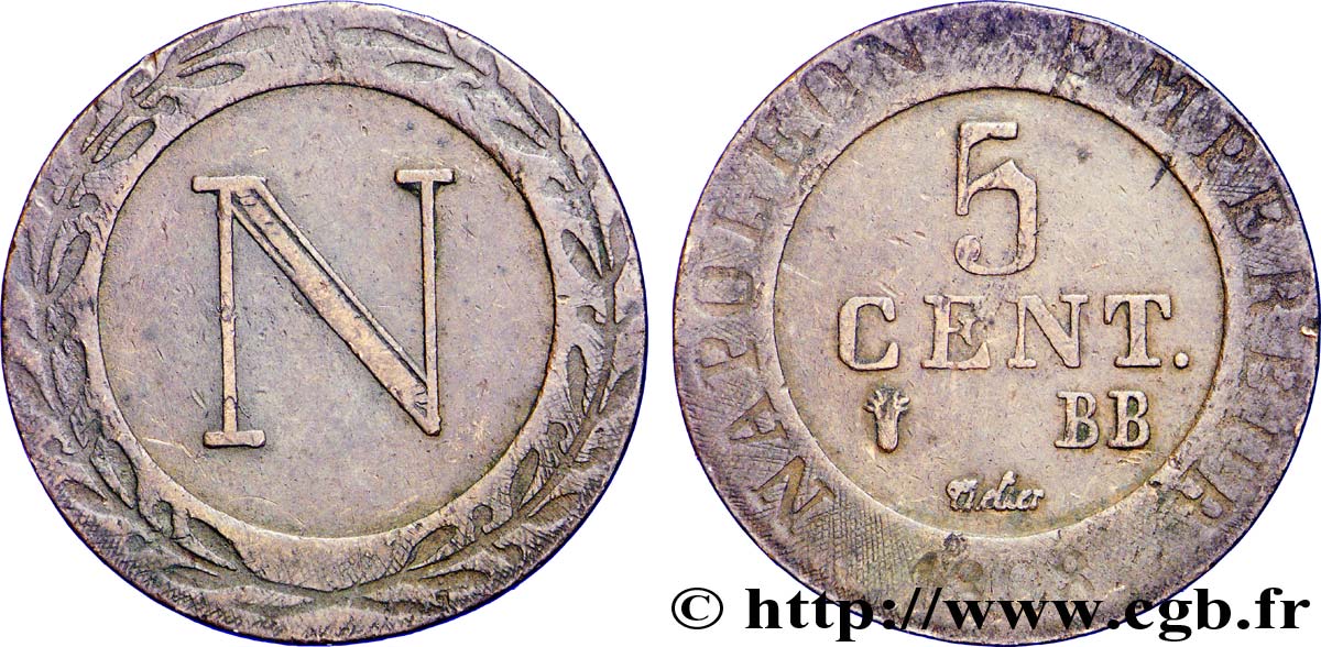 GERMANY - KINGDOM OF WESTPHALIA 5 cent. 1808 Strasbourg - BB VF30 