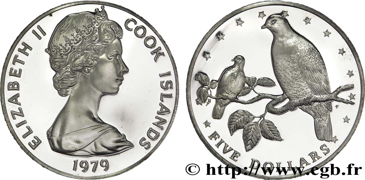 COOK ISLANDS 5 Dollars roof Colombes 1979  MS 