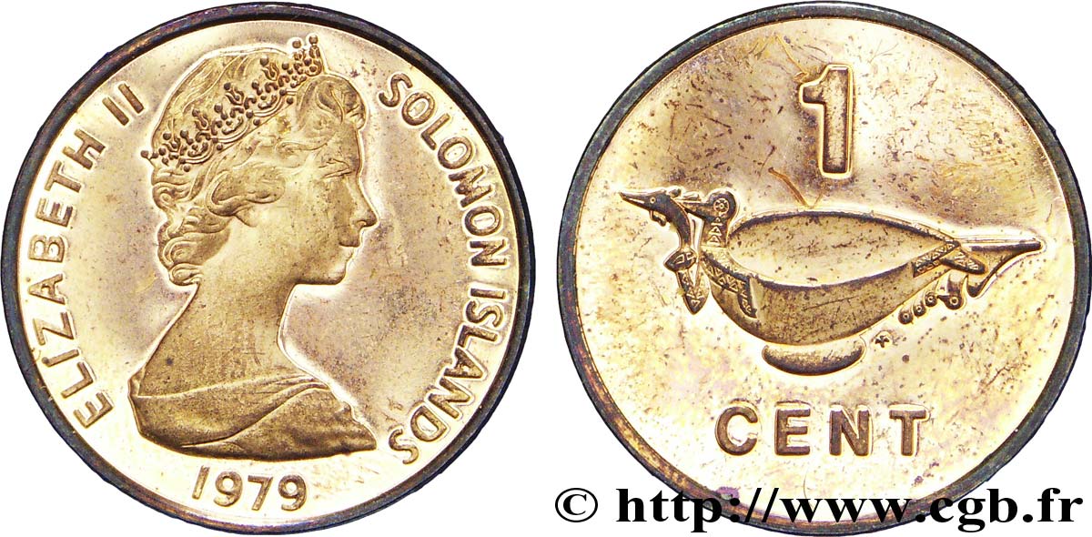 ISOLE SALAMONE 1 Cent Elisabeth II / coupe 1979  MS 
