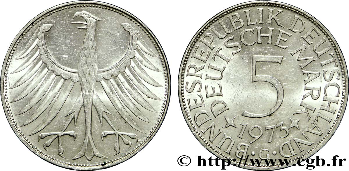 ALEMANIA 5 Mark aigle 1973 Karlsruhe - G EBC 