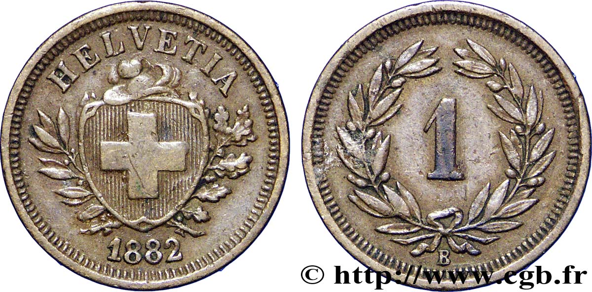 SVIZZERA  1 Centime Croix Suisse 1882 Berne - B q.SPL 