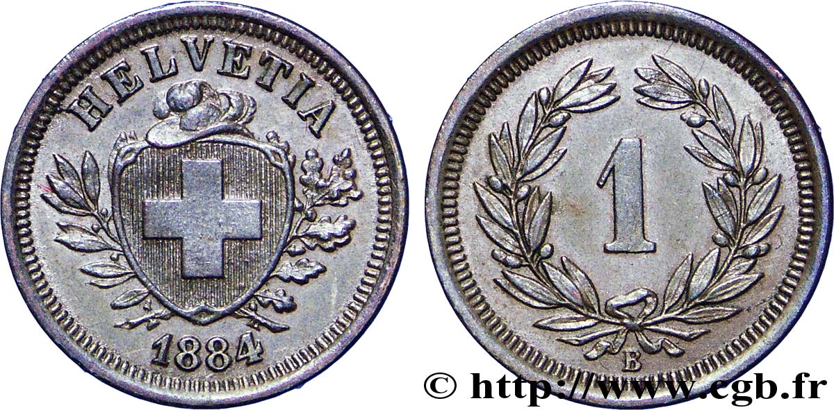 SVIZZERA  1 Centime Croix Suisse 1884 Berne - B SPL 