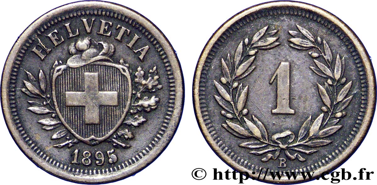 SVIZZERA  1 Centime Croix Suisse 1895 Berne - B SPL 