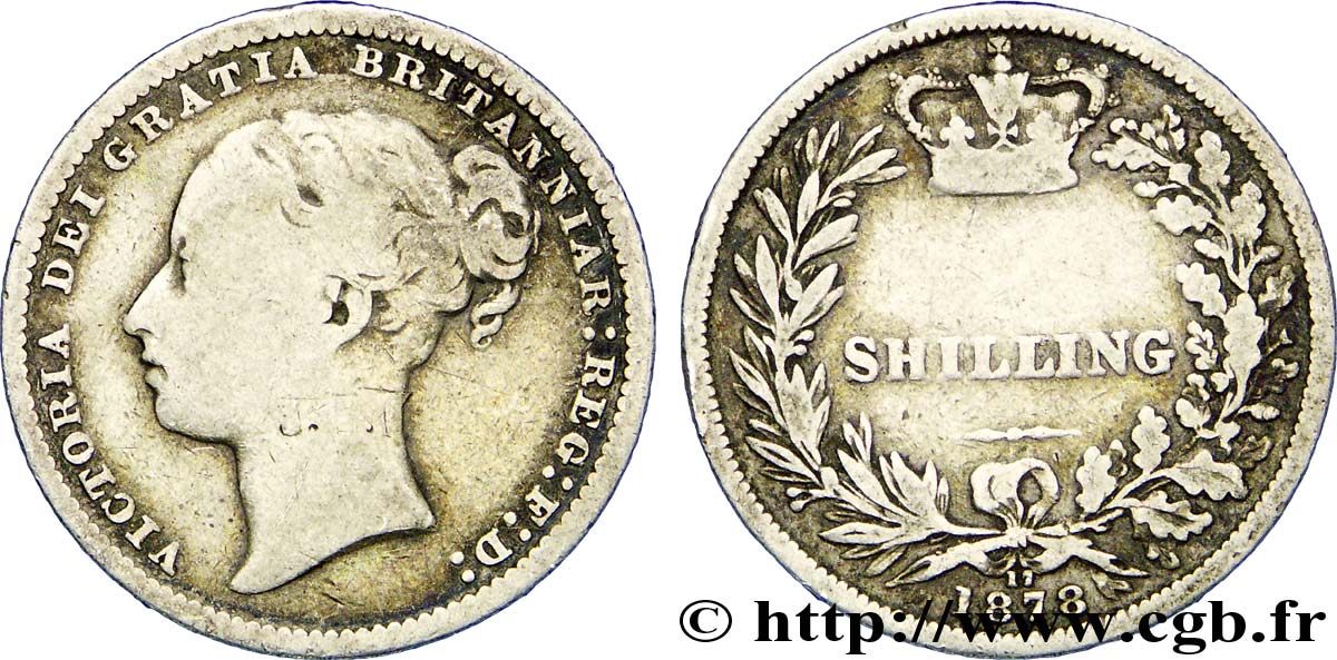 REINO UNIDO 1 Shilling Victoria 1878  BC 