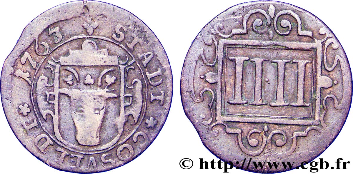 ALEMANIA - COESFELD IIII Pfennig emblème 1763  BC 