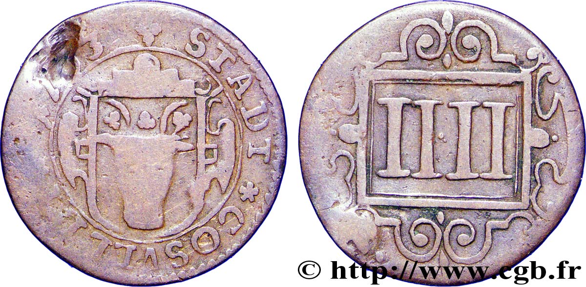 ALEMANIA - COESFELD IIII Pfennig emblème 1763  RC 