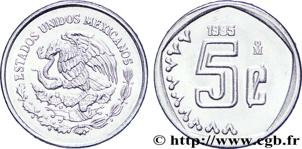 MEXICO 5 Centavos aigle 1995 Mexico MS 