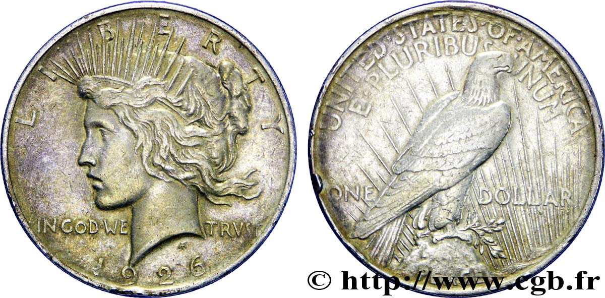 ÉTATS-UNIS D AMÉRIQUE 1 Dollar type Peace 1926 Denver TTB 