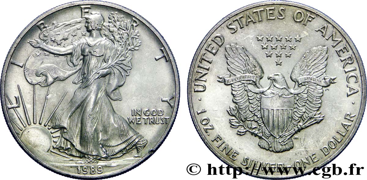 ESTADOS UNIDOS DE AMÉRICA 1 Dollar type Silver Eagle 1989 Philadelphie EBC 