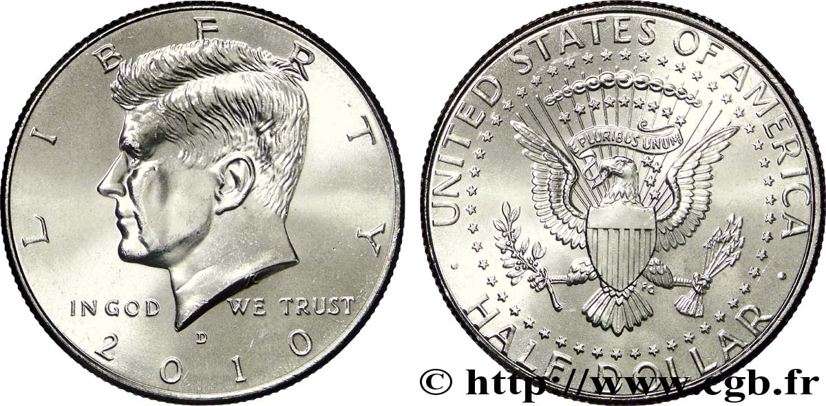 UNITED STATES OF AMERICA 1/2 Dollar Kennedy 2010 Denver MS 