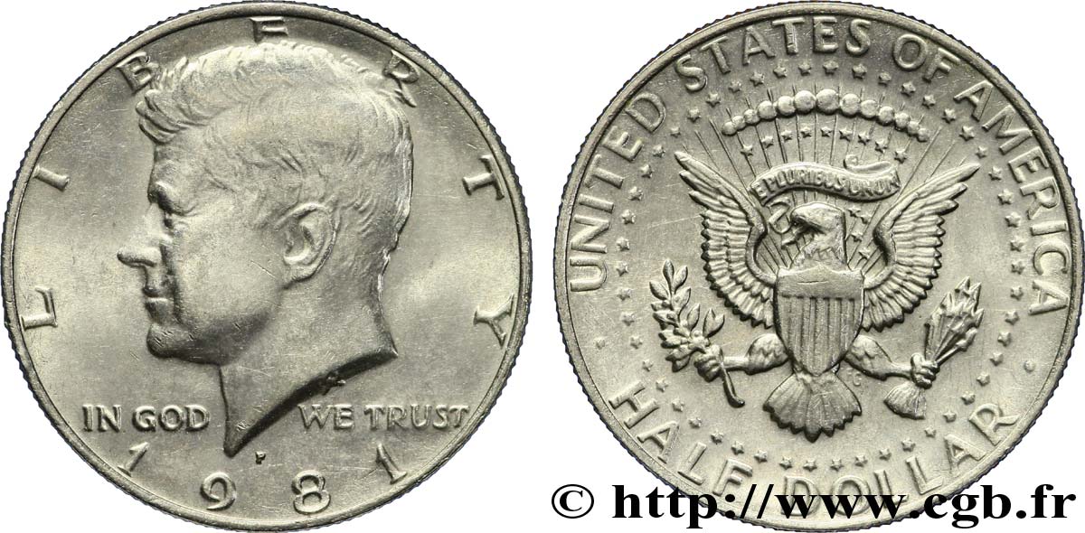 VEREINIGTE STAATEN VON AMERIKA 1/2 Dollar Kennedy 1981 Philadelphie - P VZ 