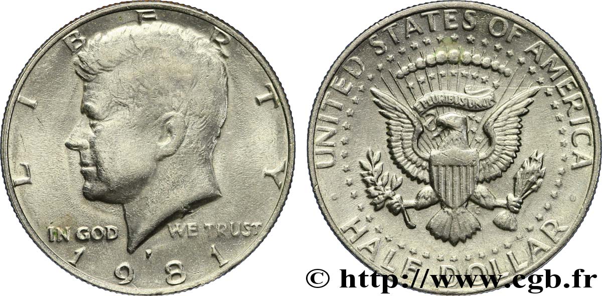 UNITED STATES OF AMERICA 1/2 Dollar Kennedy 1981 Philadelphie - P AU 