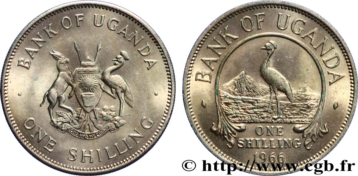 UGANDA 1 Shilling 1966  SC 